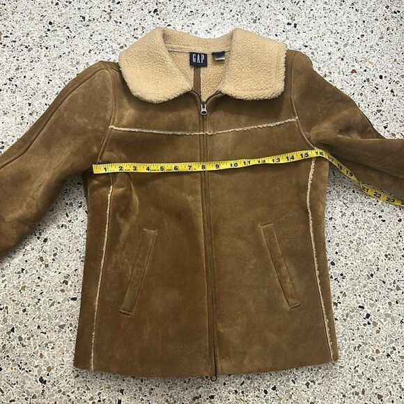 Gap suede leather brown Sherpa lines jacket coat western XS - Picture 6 of 9